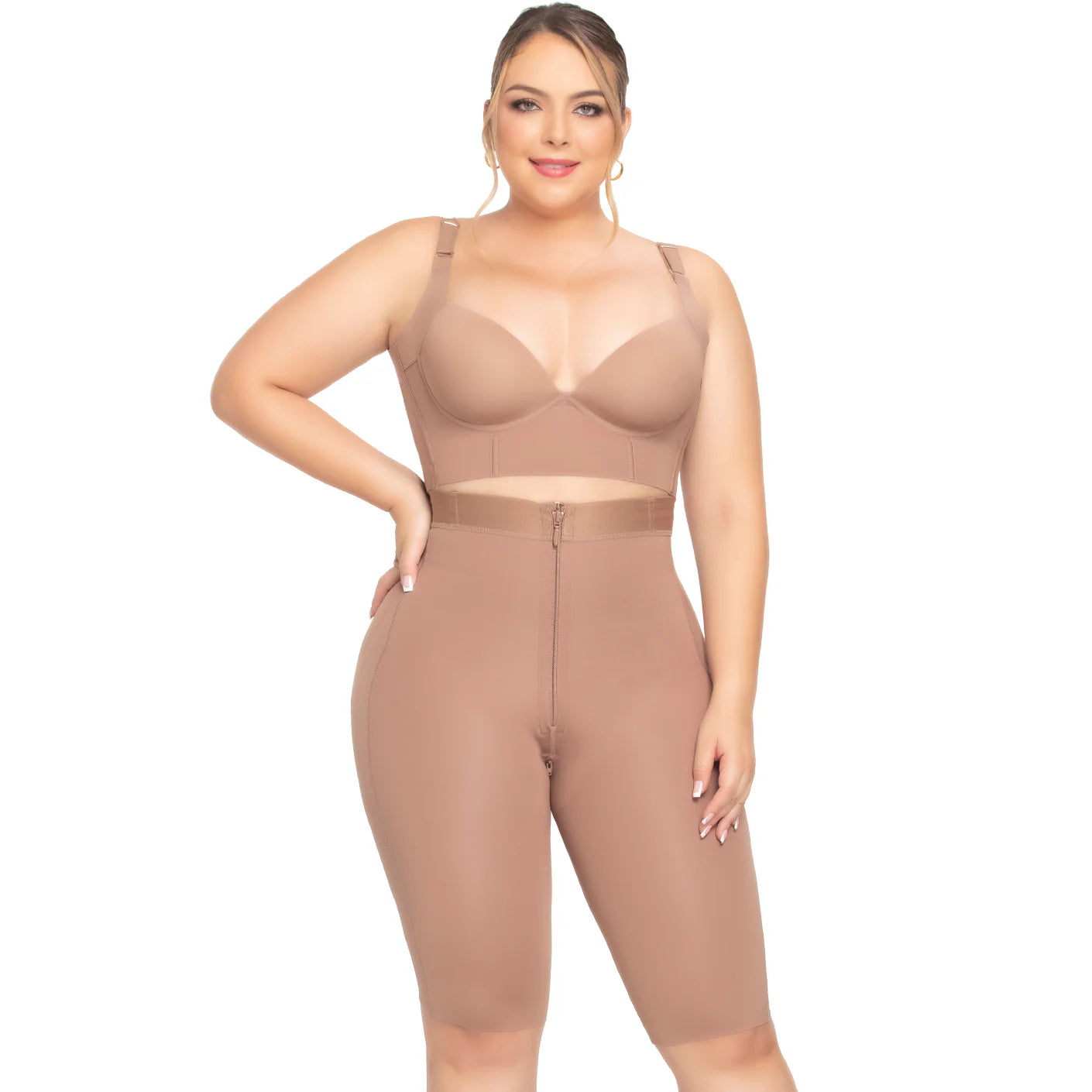 Seamless Strapless Tummy Control Shapewear – Knee-Length Faja Stage 1 for Women