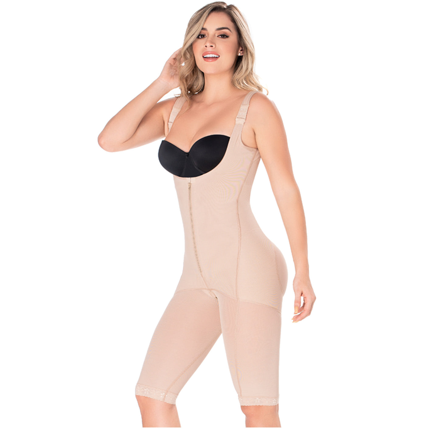Women's Butt Lifter Tummy Control Bodysuit – Knee-Length Full Body Shaper for a Sculpted Silhouette