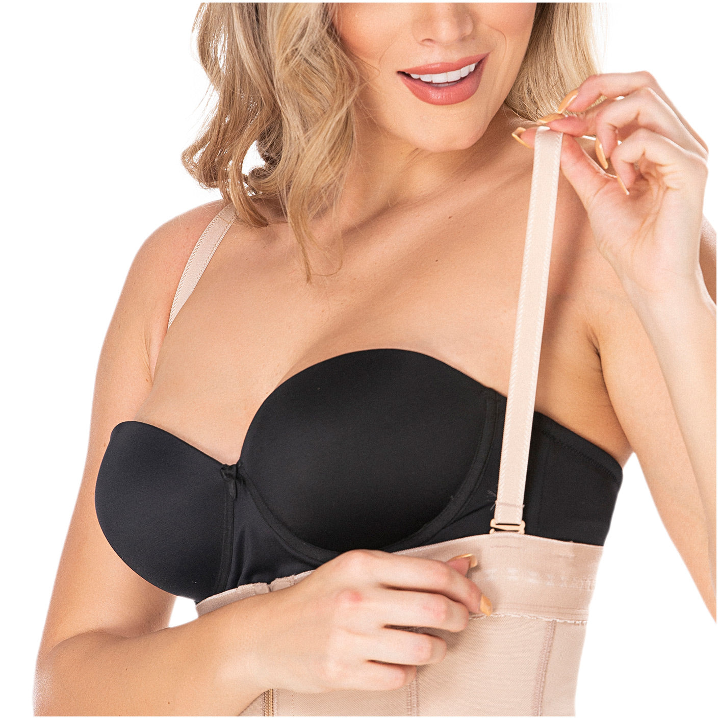 Postpartum Butt Lifter Tummy Control Capri Shapewear – Open Bust Knee-Length Body Shaper | Powernet Compression