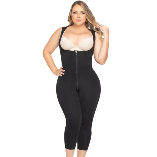 Seamless Tummy Control Shapewear Bodysuit – Stage 1 Faja, Knee-Length