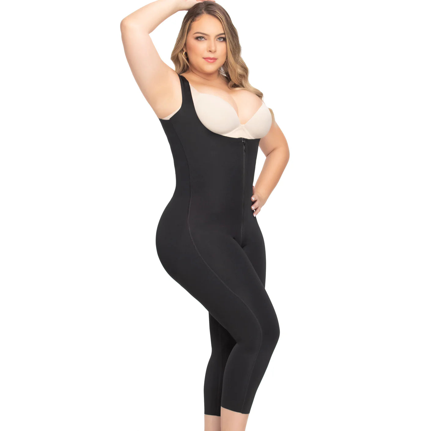 Seamless Tummy Control Shapewear Bodysuit – Stage 1 Faja, Knee-Length