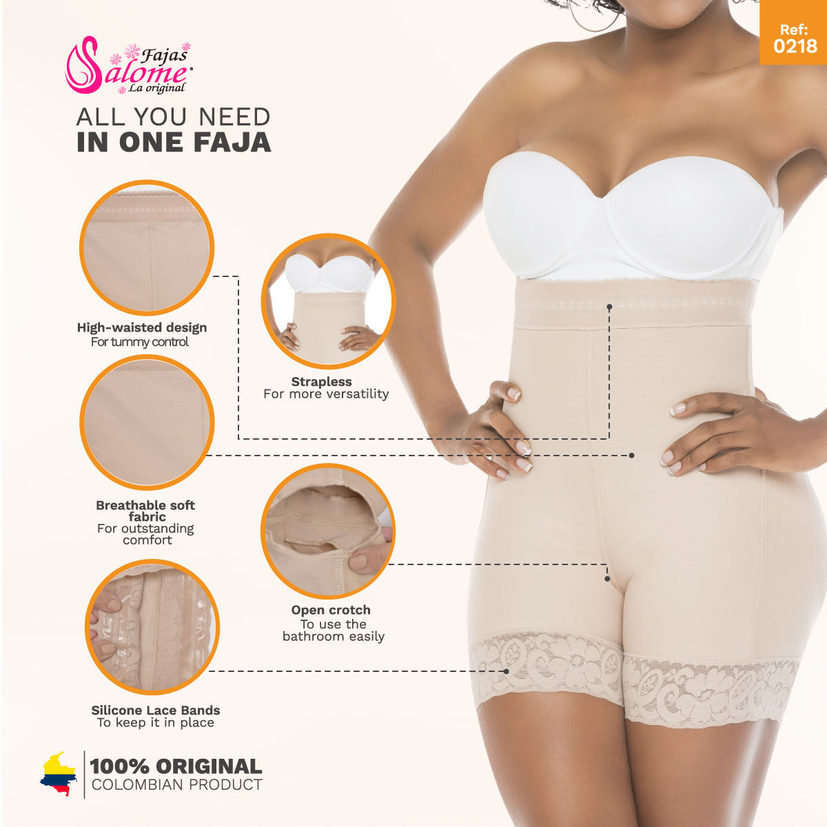 Colombian High-Waist Shapewear Shorts – Butt Lift & Tummy Control