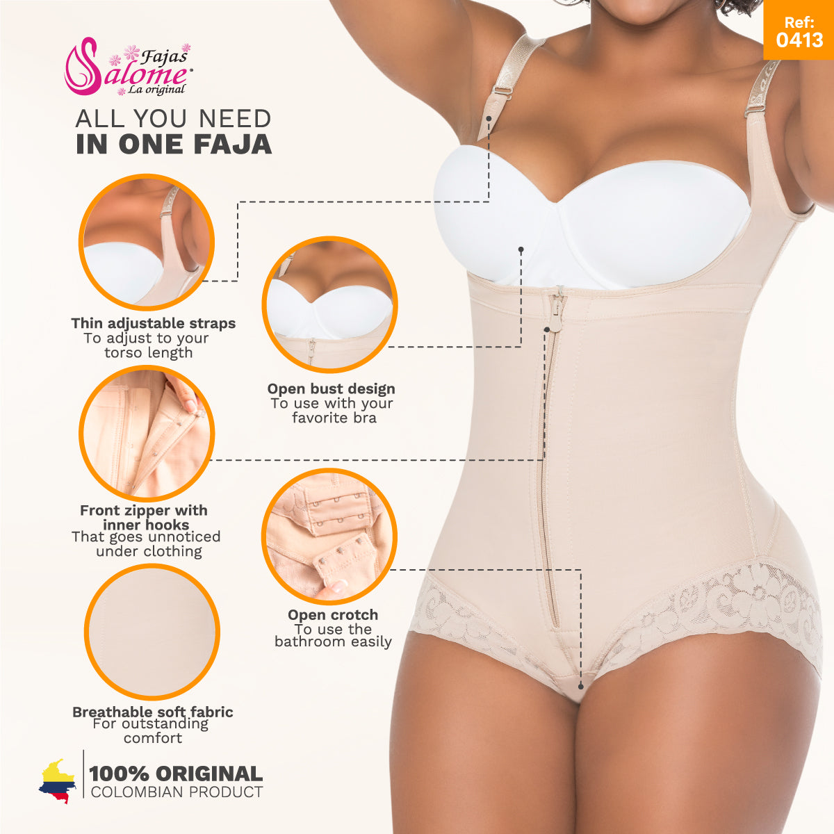 Butt Lifter & Tummy Control Shapewear | Open-Bust Hiphugger Bodysuit – Powernet