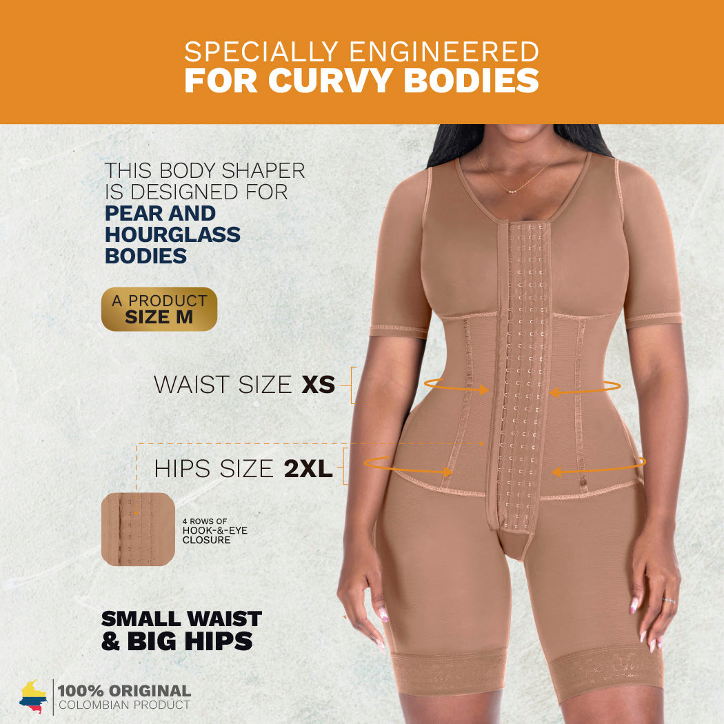 Colombian Post-Surgery Compression Garment - Sleeves & Built-in Bra
