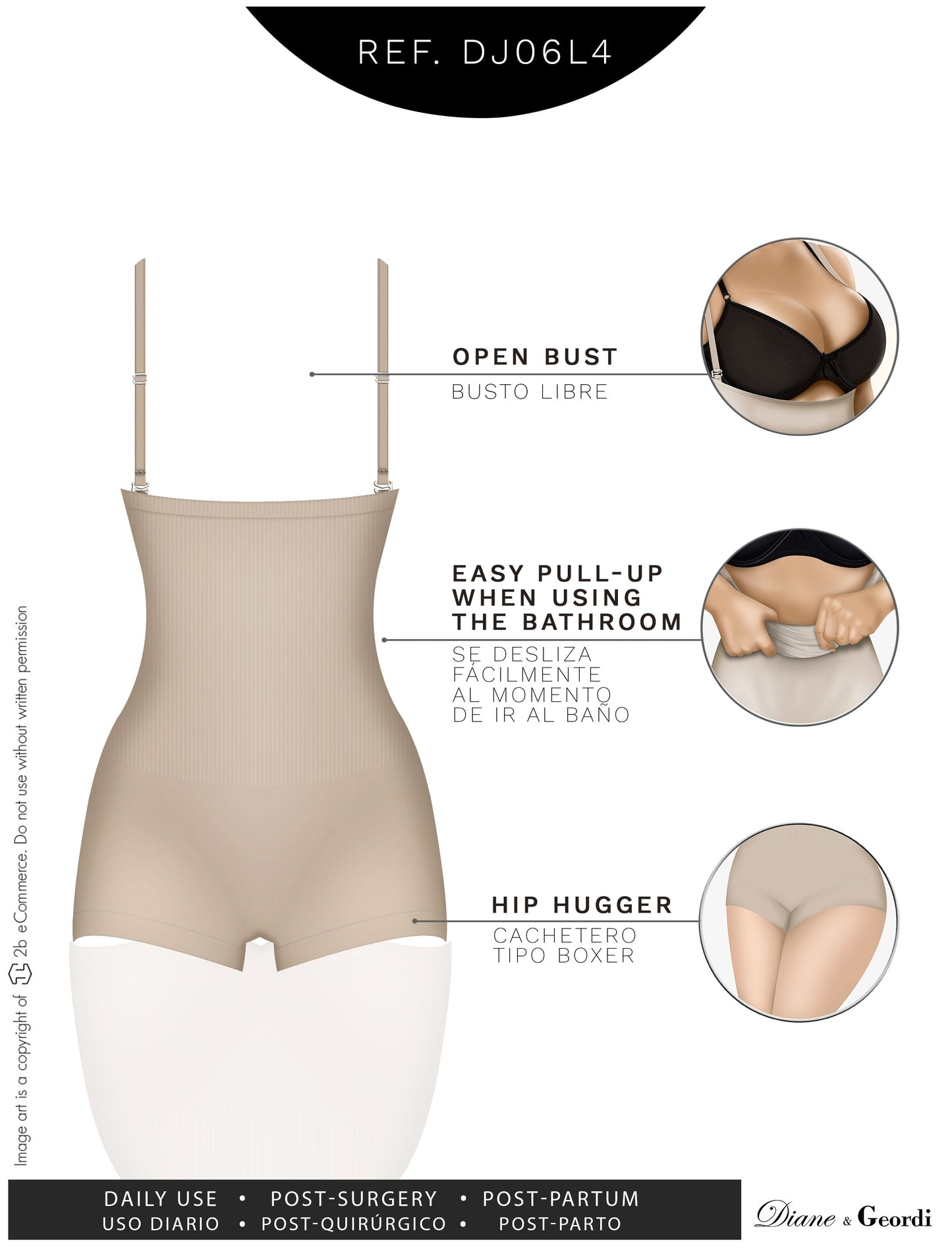 Open Bust Tummy Control Shapewear Bodysuit – Daily Use Compression Shorts for Women