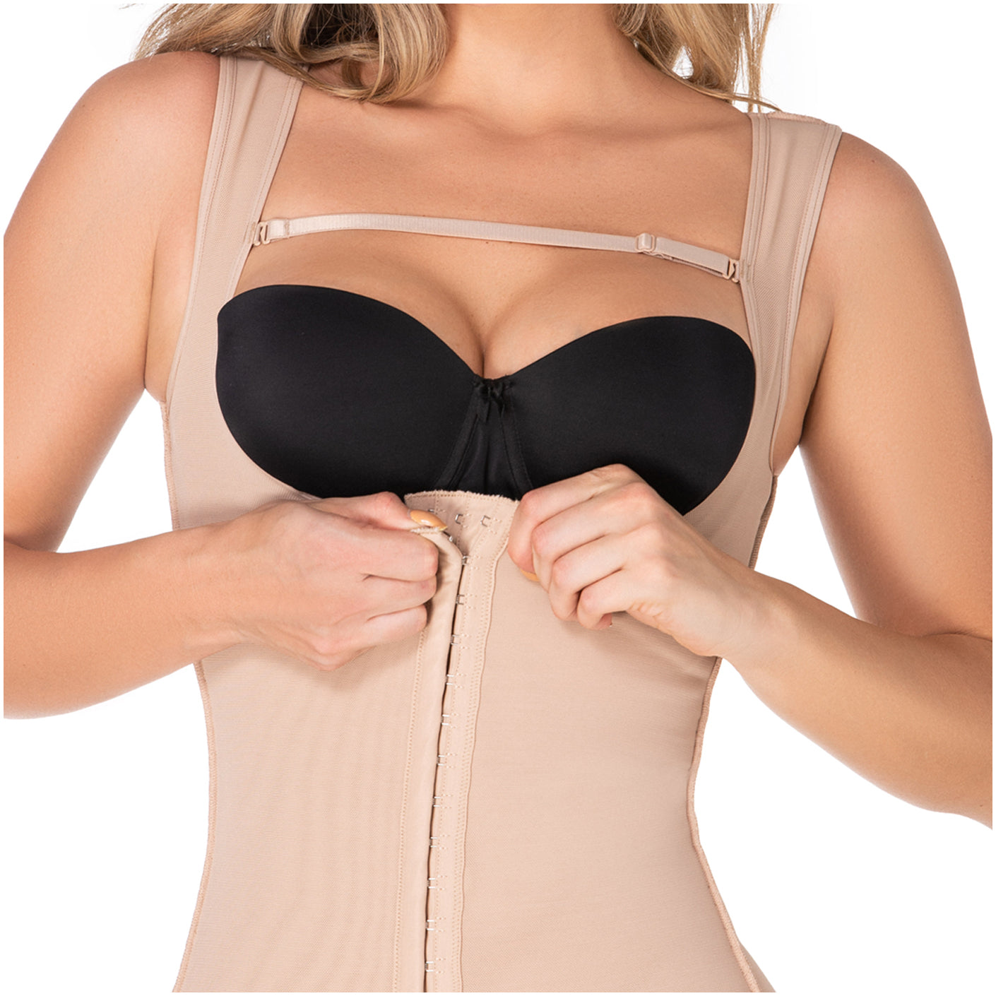 Women's Postpartum Tummy Control Bodysuit – Mid-Thigh Body Shaper | Powernet Compression