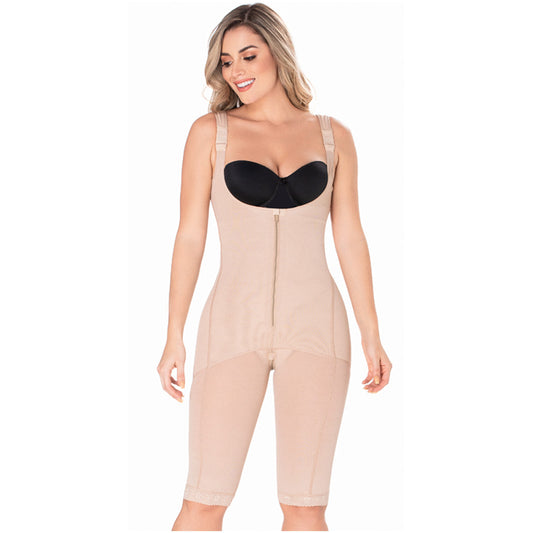 Women's Butt Lifter Tummy Control Bodysuit – Knee-Length Full Body Shaper for a Sculpted Silhouette