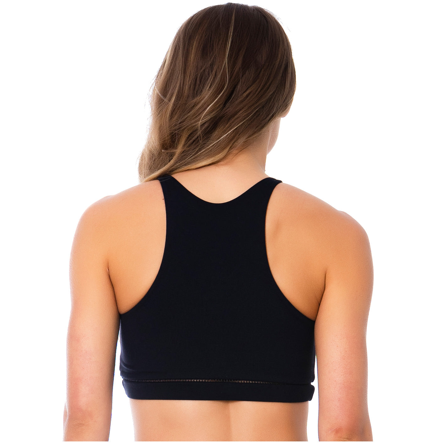 Racerback Black Sports Bra for Women – Supportive, Comfortable & Breathable