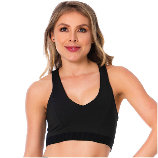 Criss-Cross Black Sports Bra for Women – Supportive, Stylish & Breathable