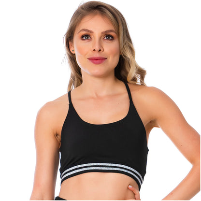 Women's T-Back Black Gym Bra – Supportive & Breathable Activewear