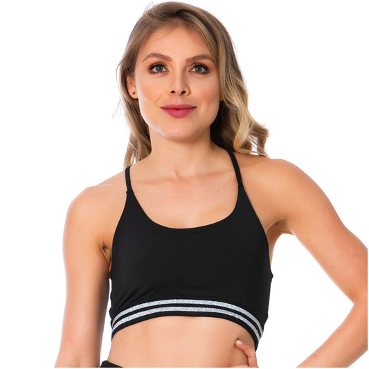 Women's T-Back Black Gym Bra – Supportive & Breathable Activewear
