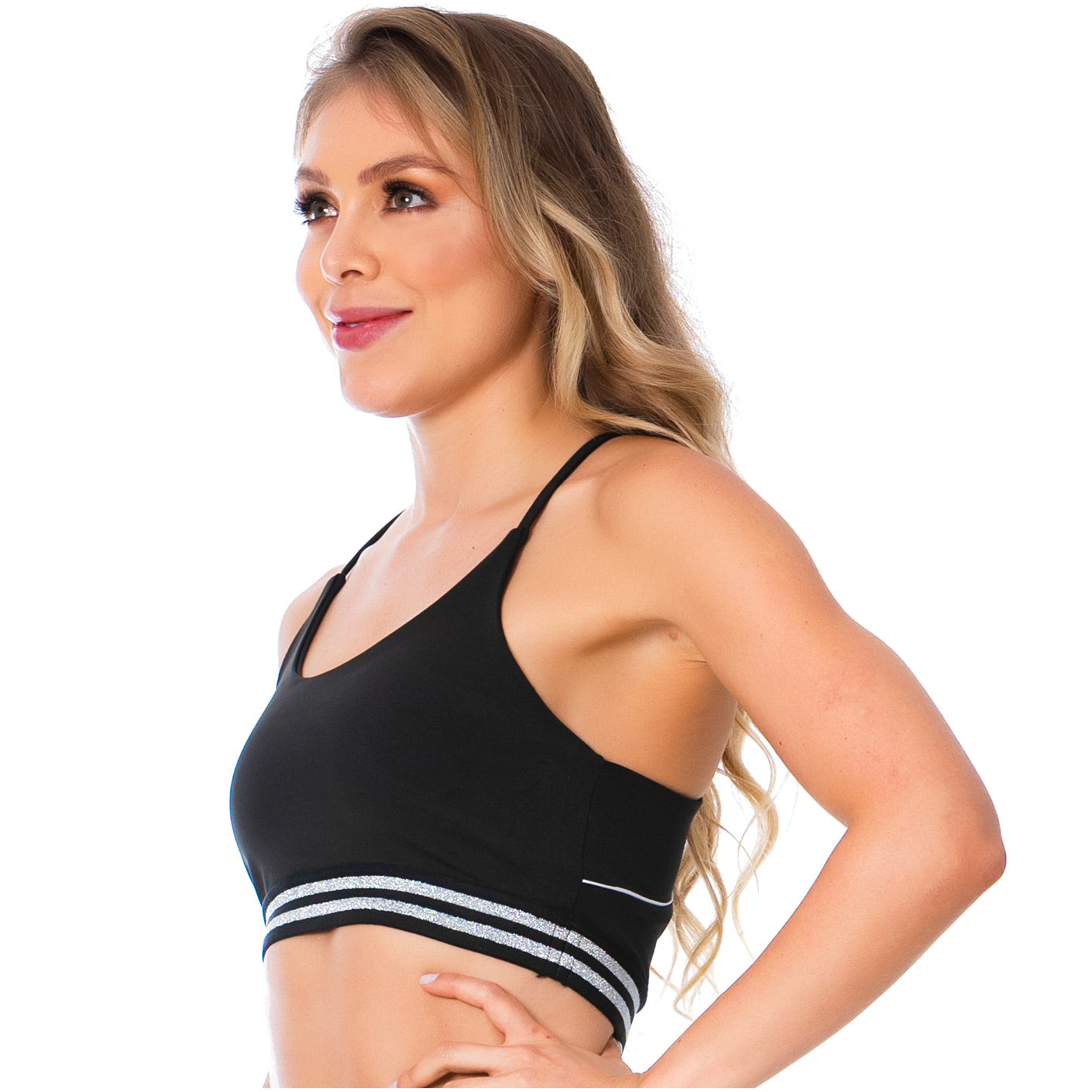 Women's T-Back Black Gym Bra – Supportive & Breathable Activewear