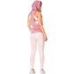 High-Rise Shimmer Pink Sports Leggings for Women – Stretchy, Sculpting & Stylish
