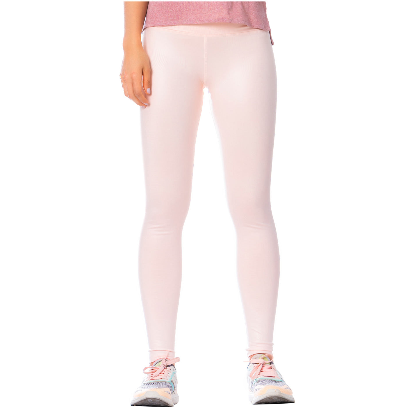 High-Rise Shimmer Pink Sports Leggings for Women – Stretchy, Sculpting & Stylish