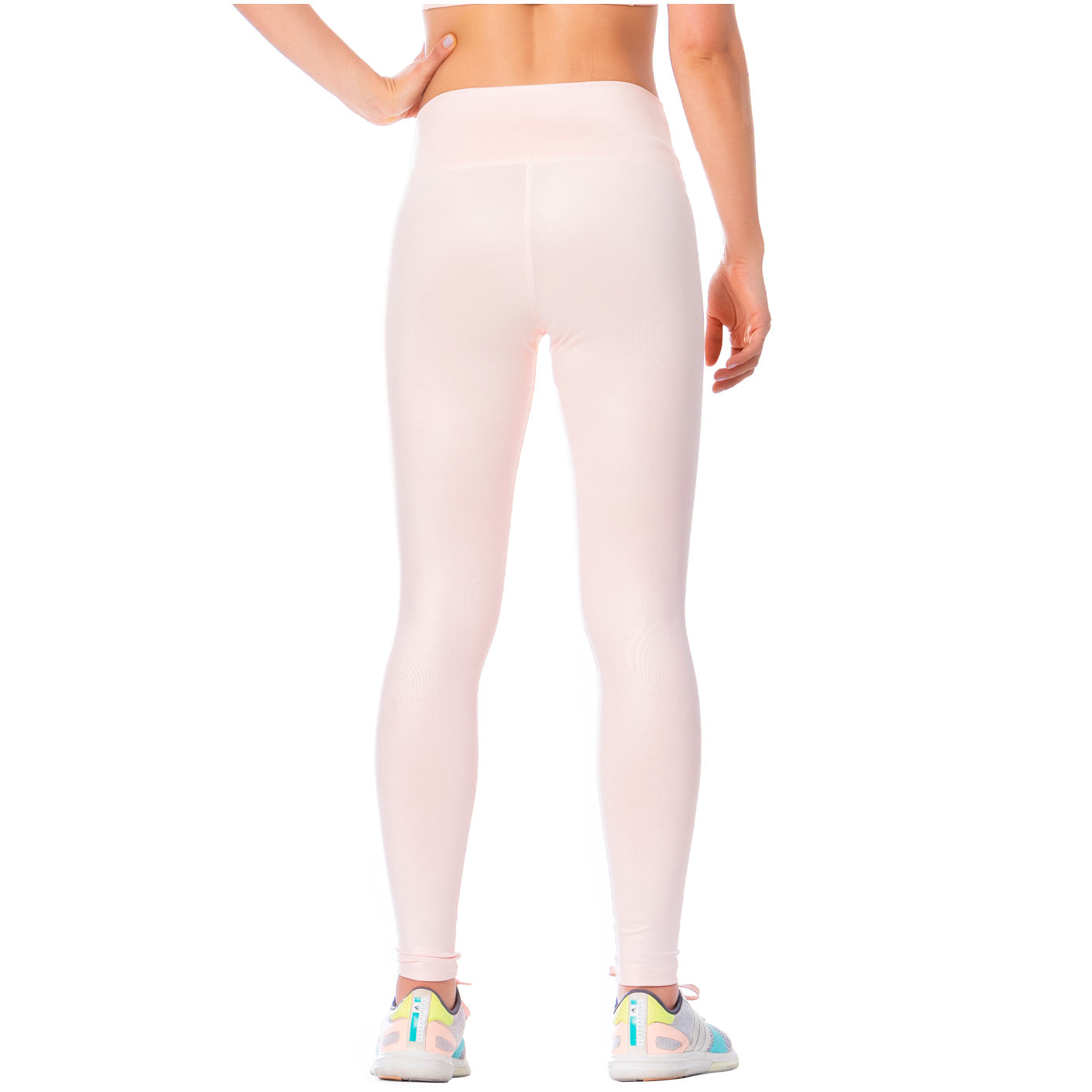 High-Rise Shimmer Pink Sports Leggings for Women – Stretchy, Sculpting & Stylish