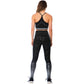 High-Waisted Shimmer Print Black Gym Leggings – Sculpting, Stretchy & Stylish