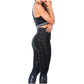 High-Waisted Shimmer Print Black Gym Leggings – Sculpting, Stretchy & Stylish