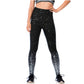 High-Waisted Shimmer Print Black Gym Leggings – Sculpting, Stretchy & Stylish