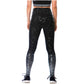 High-Waisted Shimmer Print Black Gym Leggings – Sculpting, Stretchy & Stylish