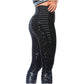 High-Waisted Shimmer Print Black Gym Leggings – Sculpting, Stretchy & Stylish
