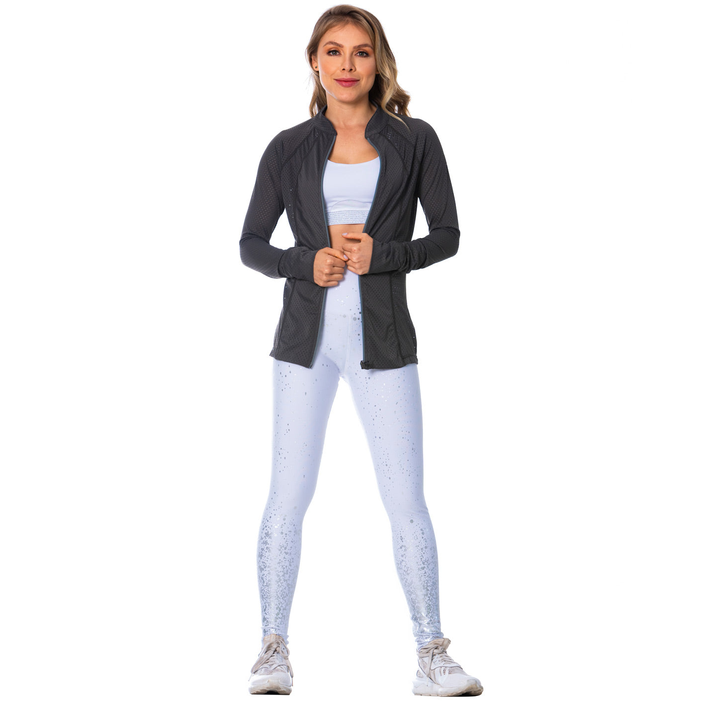 Through Gray Sports Jacket for Women – Lightweight, Breathable & Stylish