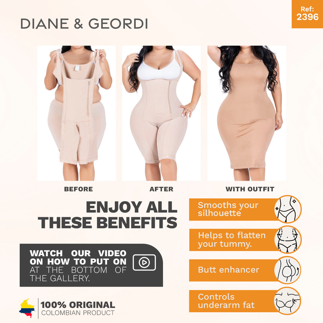 Open Bust Mid-Thigh Postpartum Compression Shapewear – Girdle After Pregnancy & Butt-Lifting Body Shaper