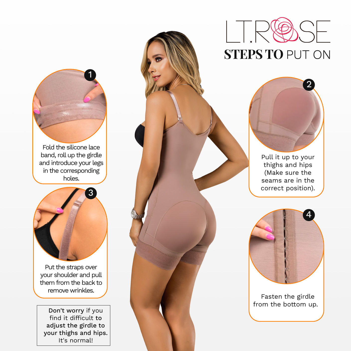 Open Bust Mid-Thigh Butt-Lifting Girdle – Adjustable & Shaping