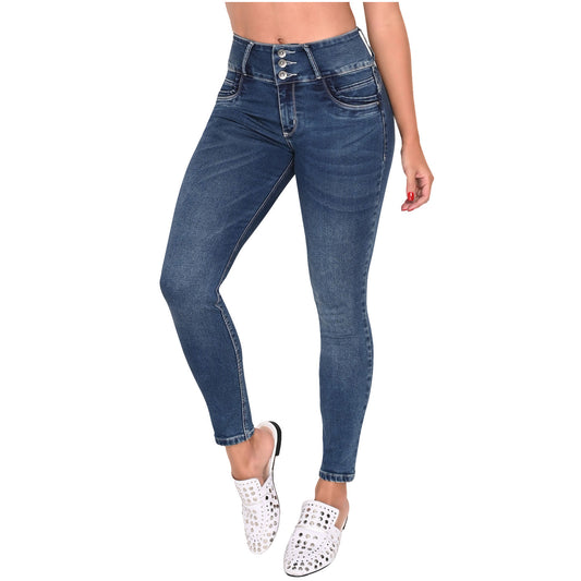Colombian Skinny Butt Lifter Jeans - High-Waisted Sculpting Denim