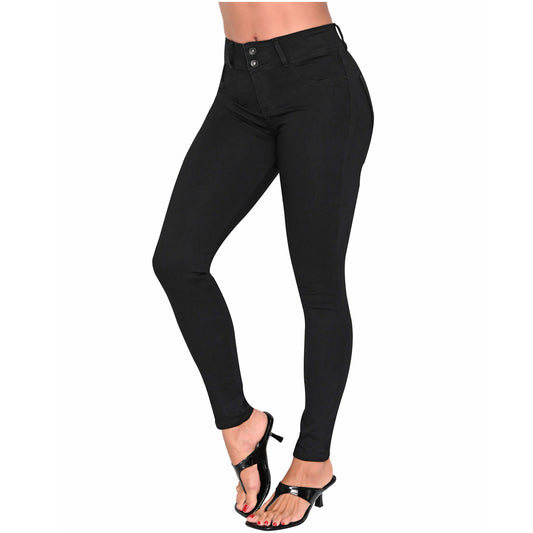 Skinny Butt Lifting Mid-Rise Jeans - Sculpting & Curve-Enhancing Fit