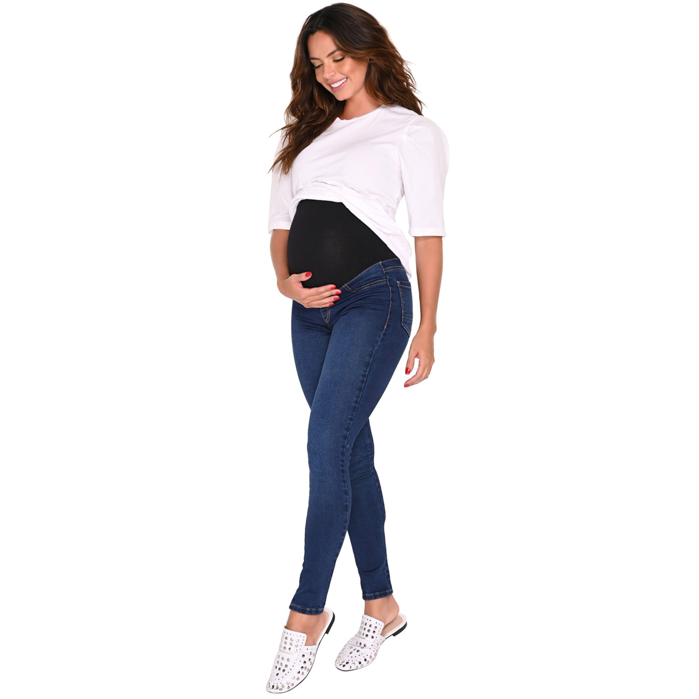 Maternity Skinny Jeans – Stretchy Baby Bump Support & Comfort