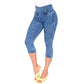 Colombian Butt Lifter Capri Skinny Jeans with Inner Girdle – Sculpting & Shaping Denim