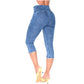 Colombian Butt Lifter Capri Skinny Jeans with Inner Girdle – Sculpting & Shaping Denim