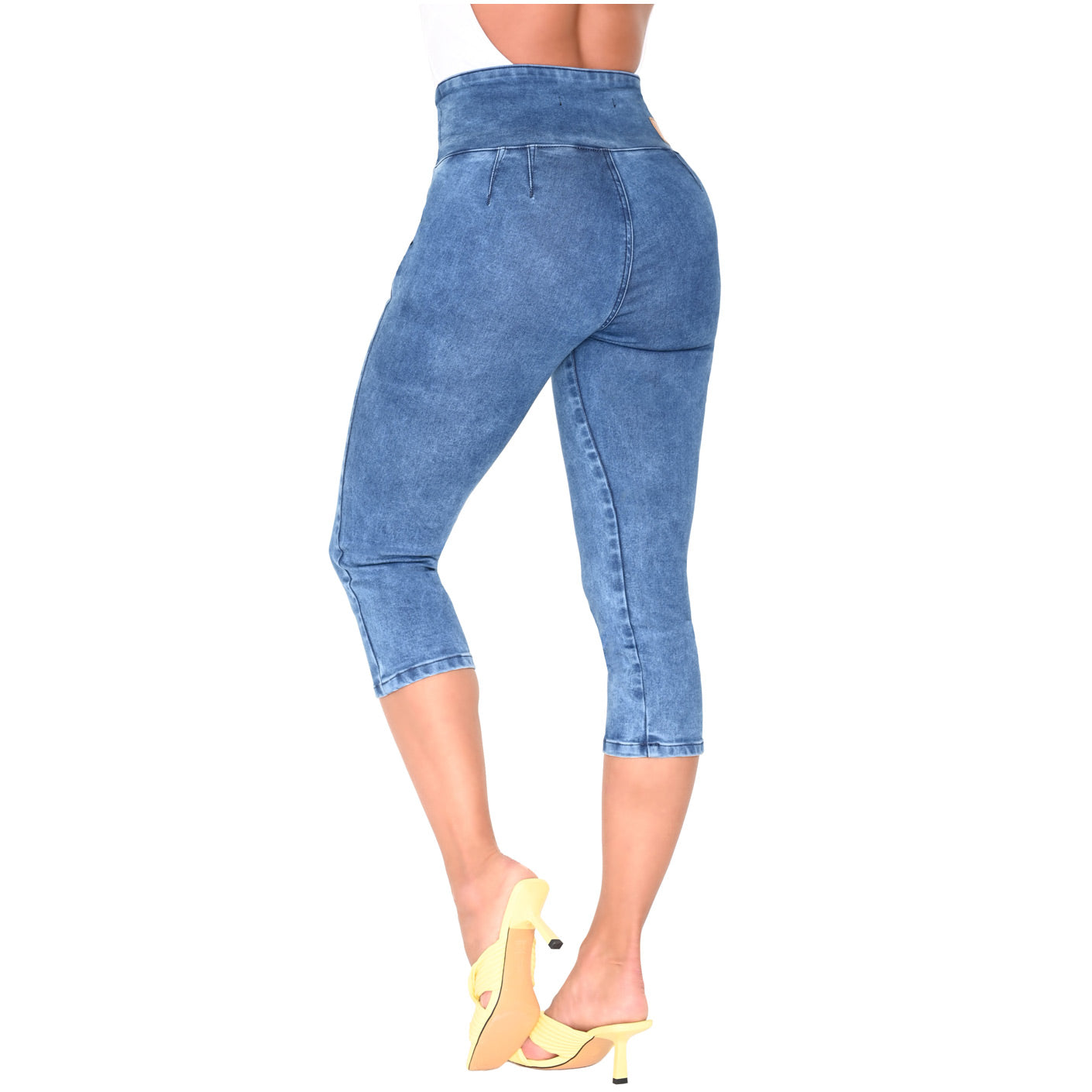Colombian Butt Lifter Capri Skinny Jeans with Inner Girdle – Sculpting & Shaping Denim