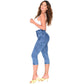 Colombian Butt Lifter Capri Skinny Jeans with Inner Girdle – Sculpting & Shaping Denim