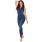 Colombian Denim Jumpsuit with Internal Girdle – Shaping & Slimming Fit