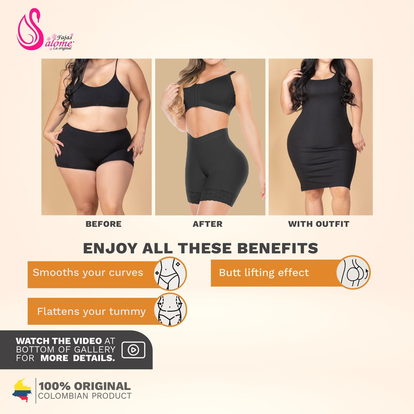 High-Waist Compression Shapewear Shorts | Powernet Butt Lifter & Tummy Control