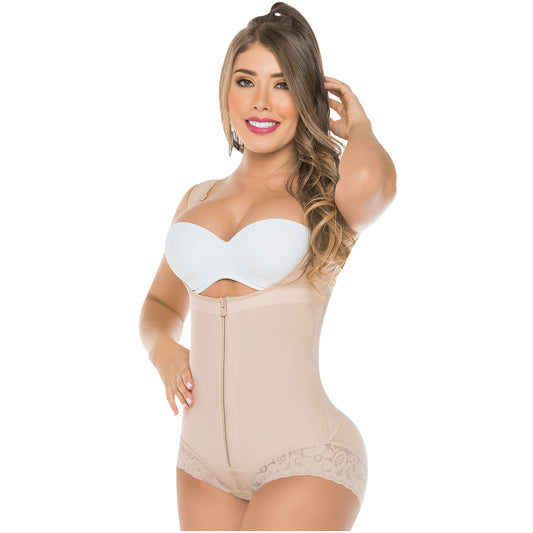Open Bust Post-Op Faja Shapewear – Wide Straps & Front Zipper