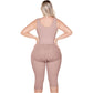 Colombian Knee-Length Shapewear with Built-in Bra & High Back – Post-Surgery & Postpartum Support