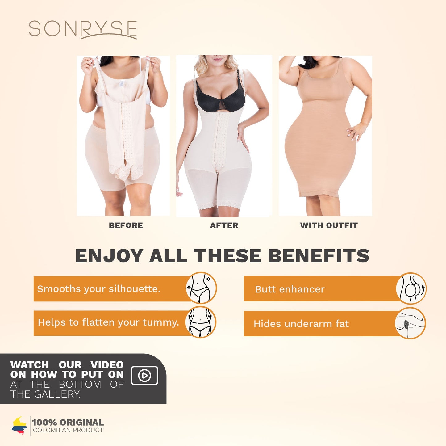Fajas Colombianas Post-Surgery Open Bust Shapewear – Postpartum Mid-Thigh Compression Girdle | Powernet