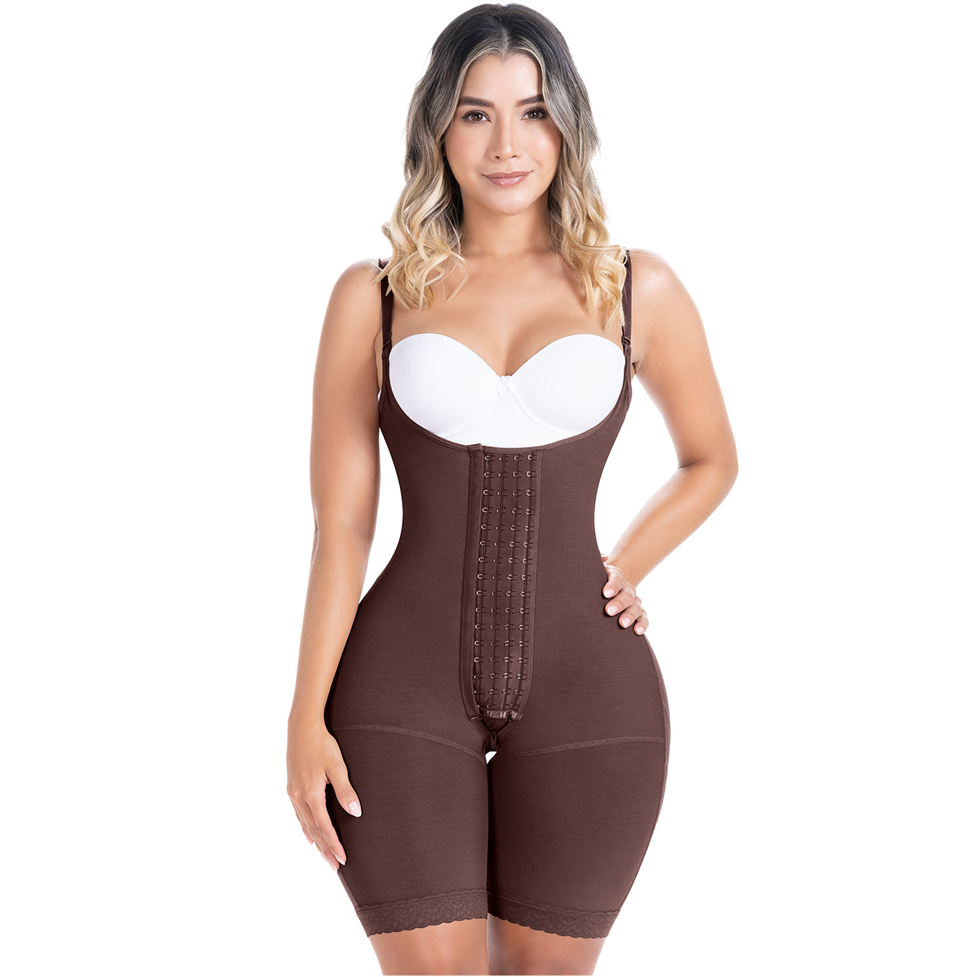 Fajas Colombianas Post-Surgery Open Bust Shapewear – Postpartum Mid-Thigh Compression Girdle | Powernet