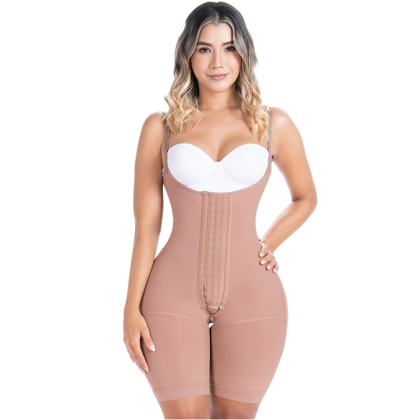 Fajas Colombianas Post-Surgery Open Bust Shapewear – Postpartum Mid-Thigh Compression Girdle | Powernet
