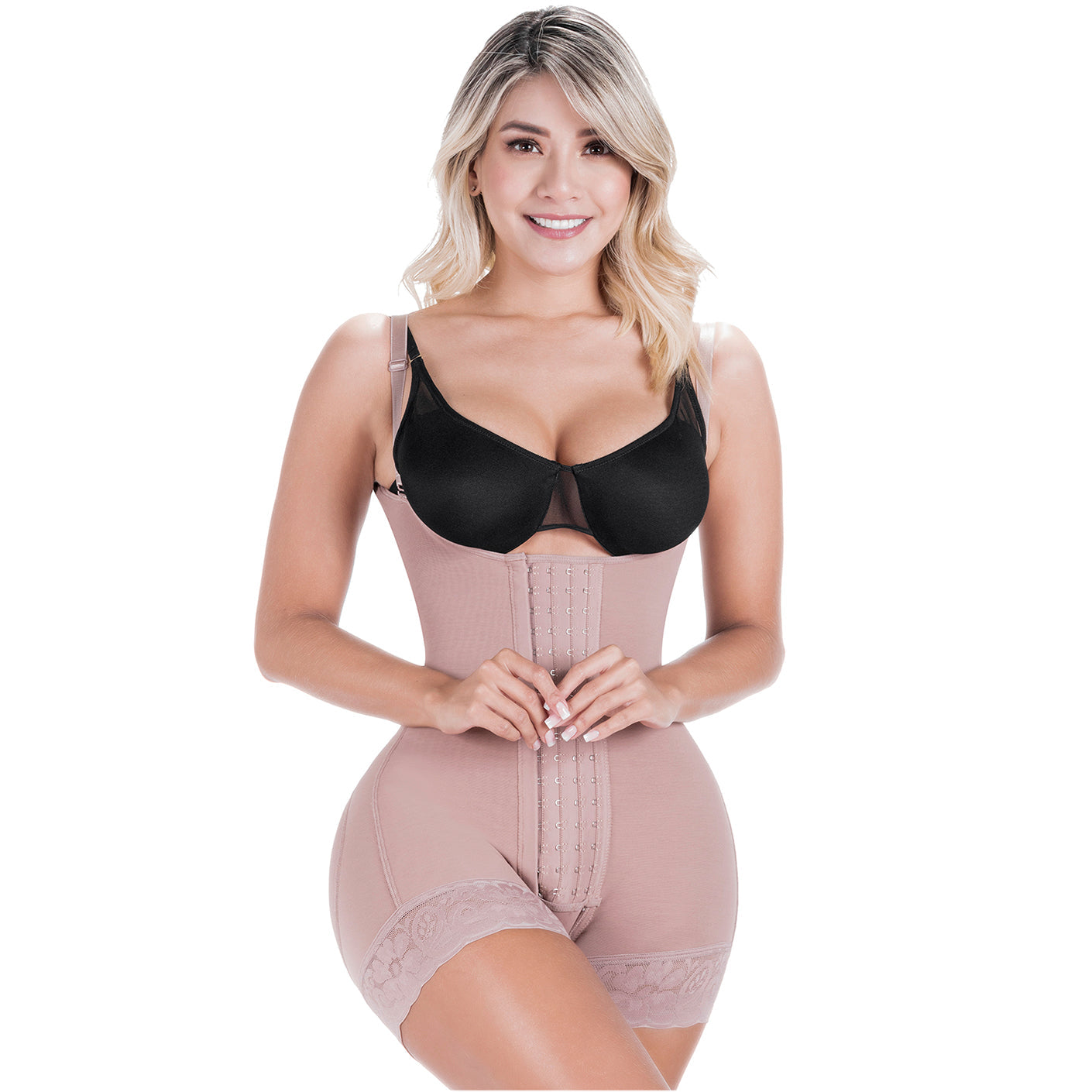 Fajas Colombianas Postpartum & Post-Surgery Tummy Tuck Compression Bodysuit – Open Bust Short Shapewear | Powernet