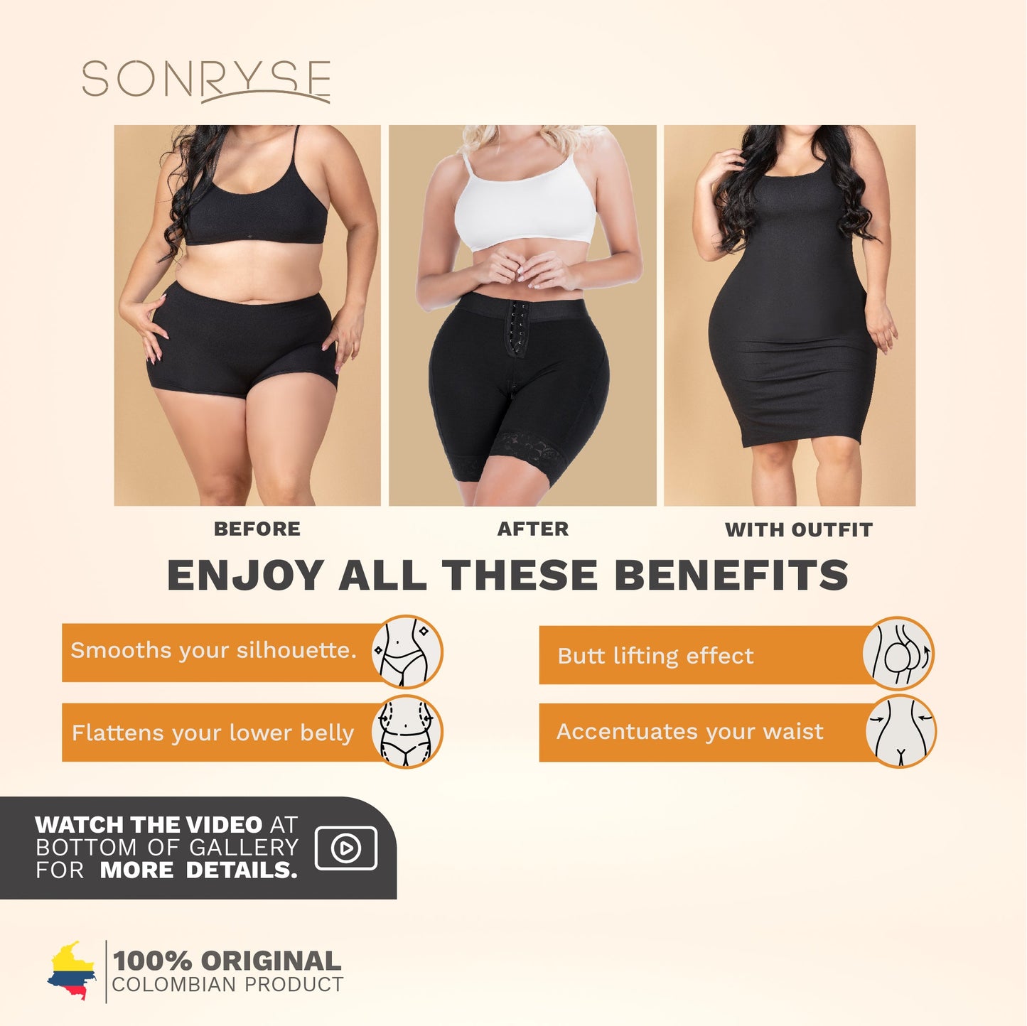 Fajas Colombianas Butt Lifting & Tummy Control Shapewear Shorts – Daily Use | Powernet