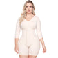 Shapewear After Surgery for Women with Built-In Bra | Mid Thigh Girdle with Sleeves | Powernet Compression Garment