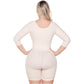 Shapewear After Surgery for Women with Built-In Bra | Mid Thigh Girdle with Sleeves | Powernet Compression Garment