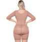 Shapewear After Surgery for Women with Built-In Bra | Mid Thigh Girdle with Sleeves | Powernet Compression Garment