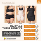 Shapewear After Surgery for Women with Built-In Bra | Mid Thigh Girdle with Sleeves | Powernet Compression Garment