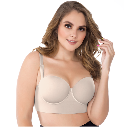 Firm Control Strapless Bra for Women – High Compression Powernet Support