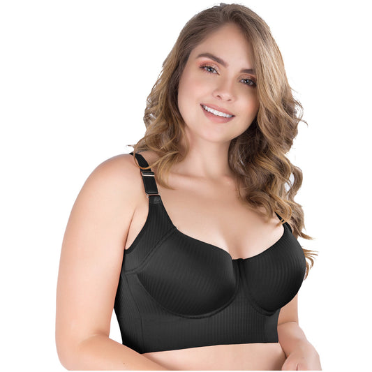 Extra Firm Control Full Cup Bra with Side Support – High Compression Powernet