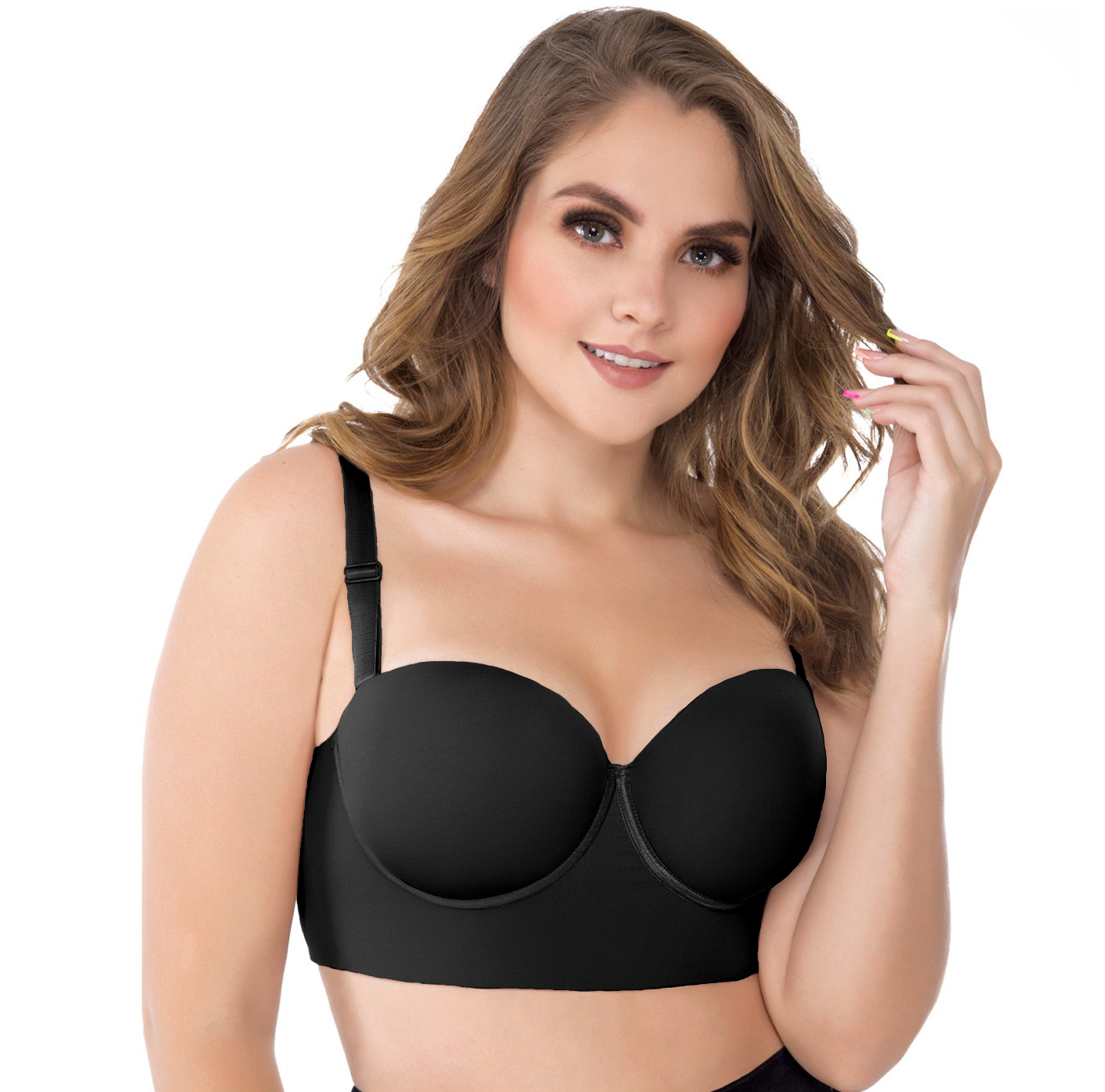 Firm Control Strapless Bra for Women – High Compression Powernet Support